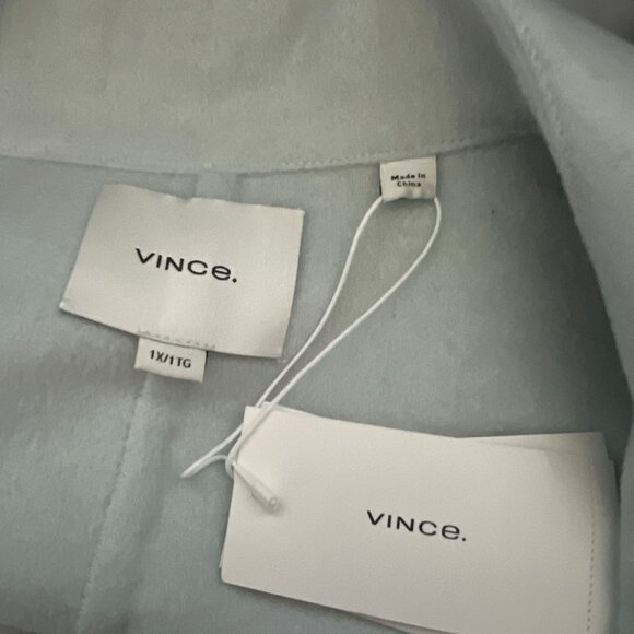 VINCE Classic Straight Wool-Blend Coat in Mint NWT 1X - Picture 6 of 6